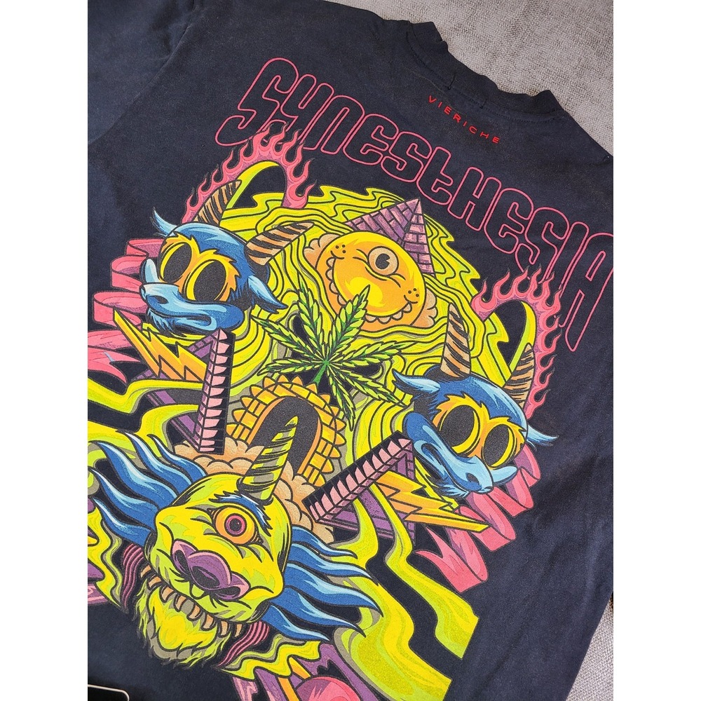 NWT Vie Riche Shirt Mens XL Gray Acid Wash Synesthesia Short Sleeve Graphic Tee